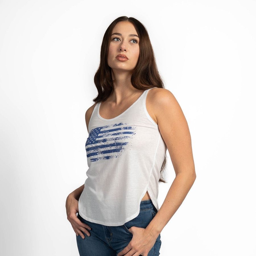 Grunt Style Women's Vintage American Flowy Tank - White