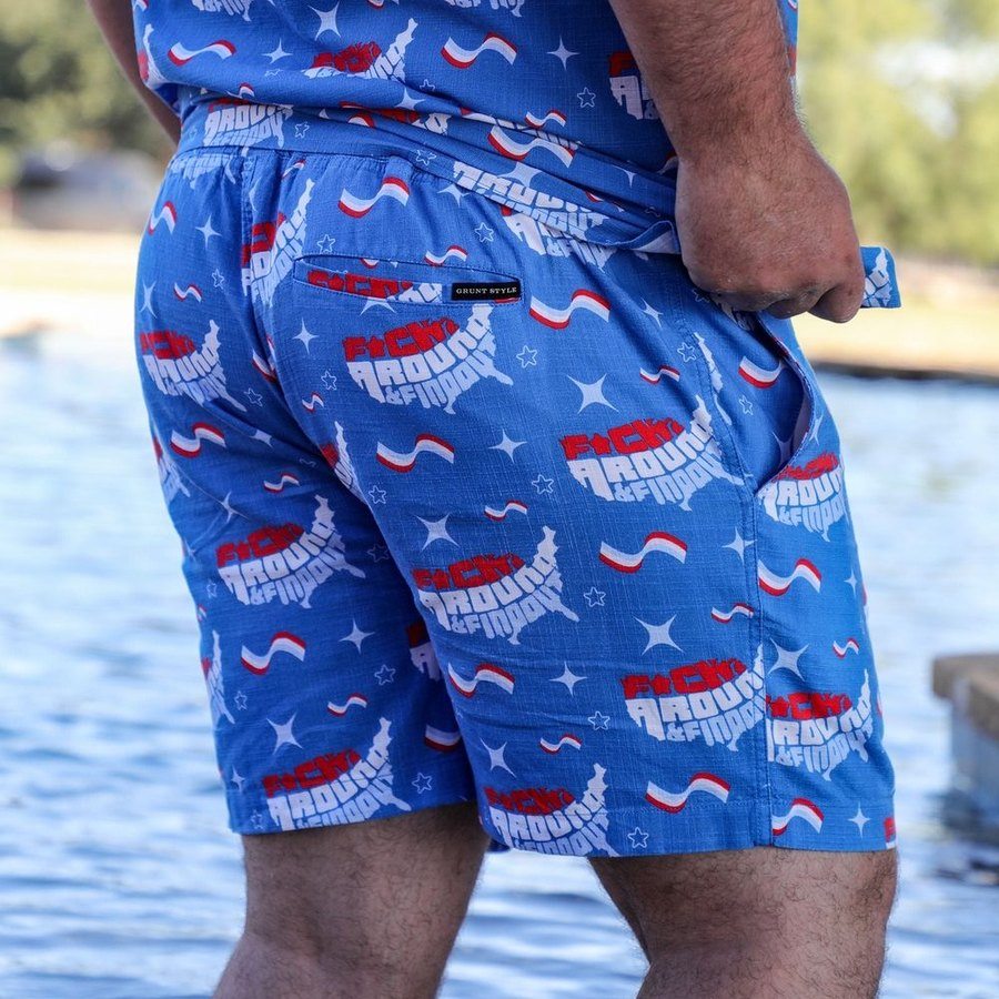 Grunt Style Getaway Casual Shorts - FAFO - Light Blue