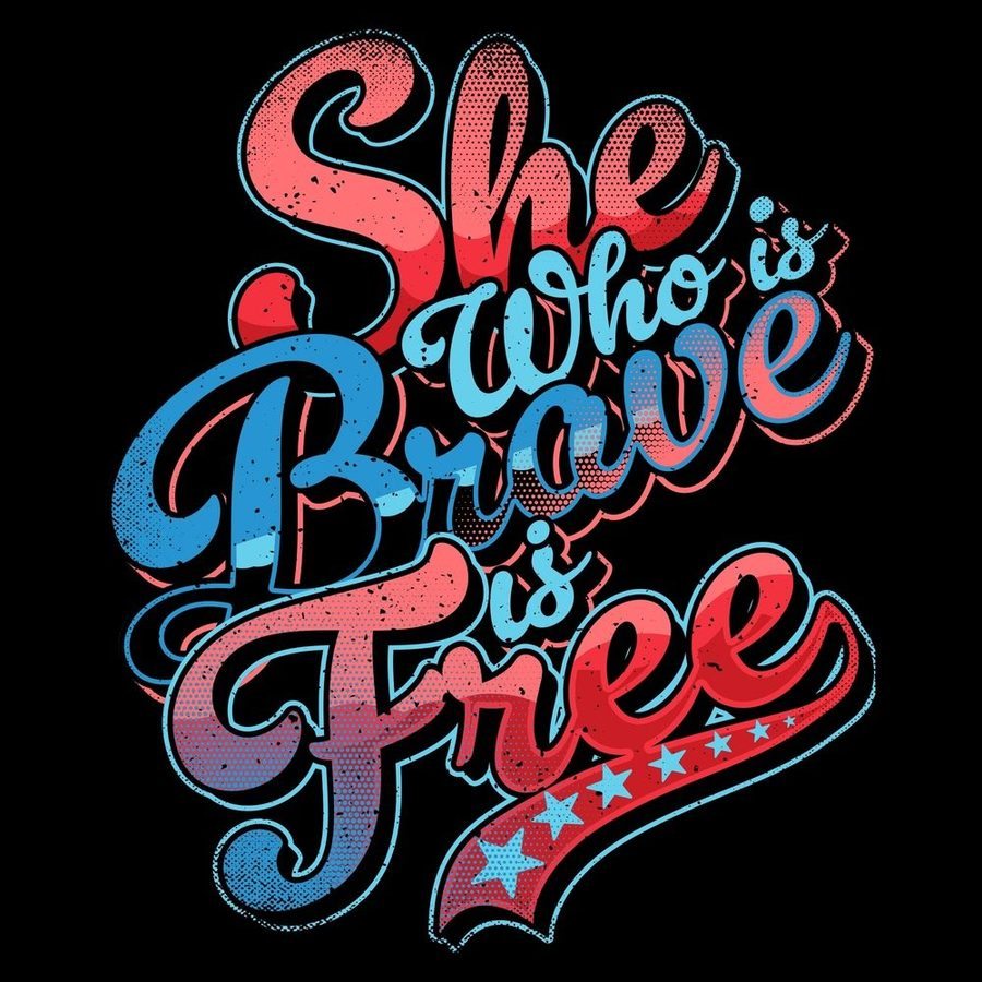 Grunt Style Women's Brave Is Free Boyfriend Fit T-Shirt - Black