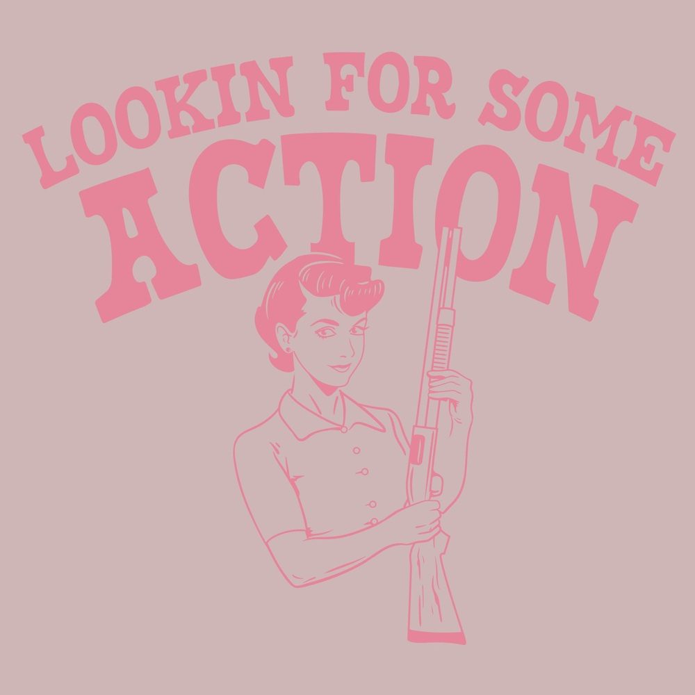 Grunt Style Women's Looking For Action Boyfriend Fit T-Shirt - Light Pink