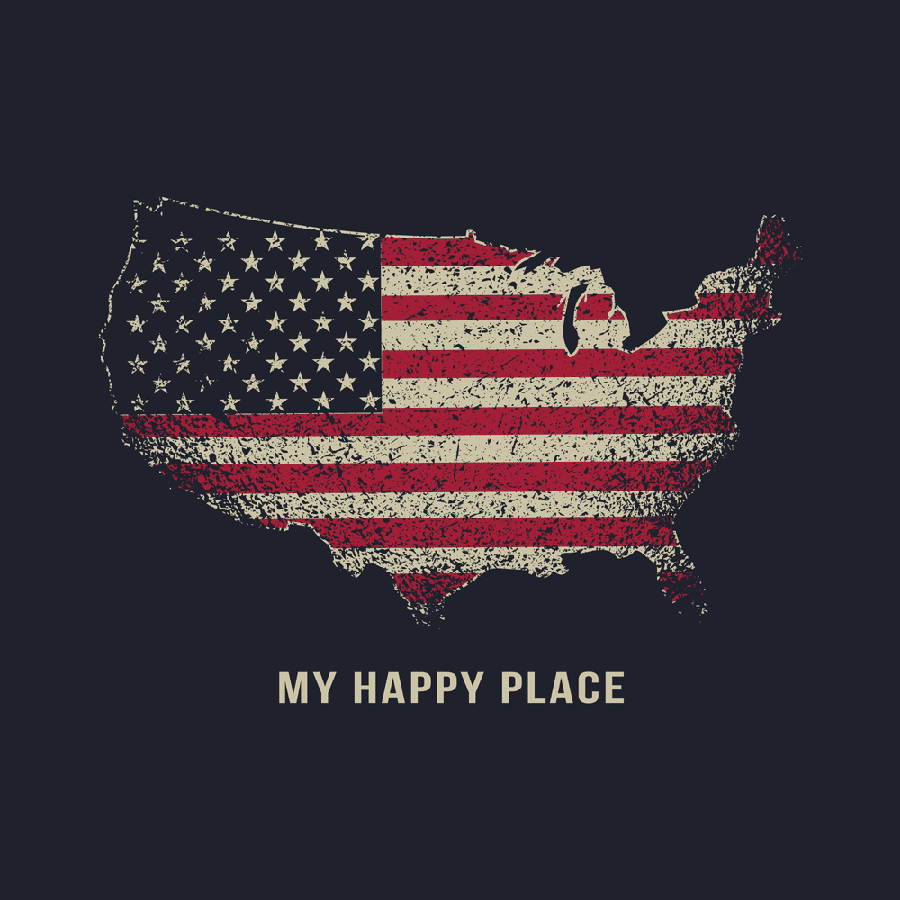 Grunt Style Women's My Happy Place Boyfriend Fit T-Shirt - Midnight Navy