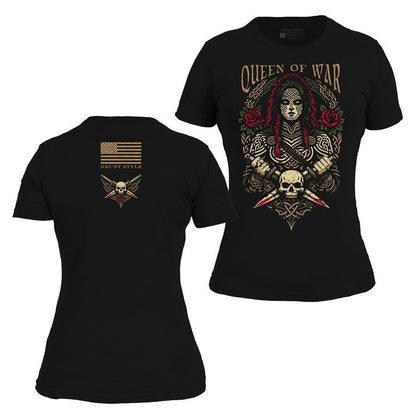 Grunt Style Women's Queen Of War Slim Fit T-Shirt - Black