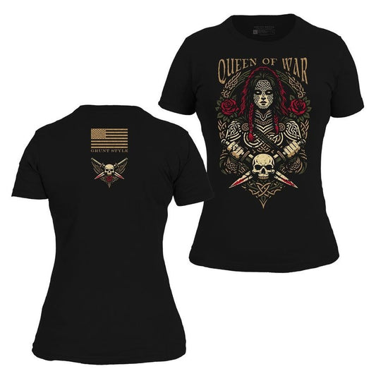 Grunt Style Women's Queen Of War Slim Fit T-Shirt - Black