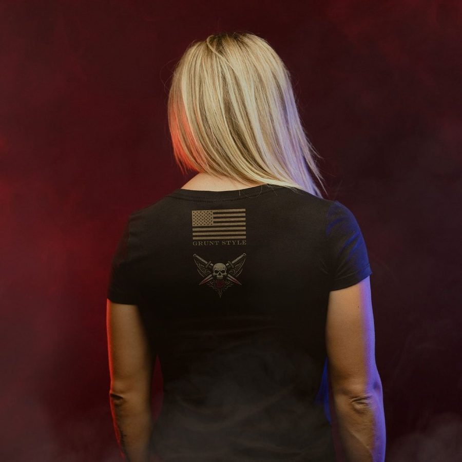 Grunt Style Women's Queen Of War Slim Fit T-Shirt - Black