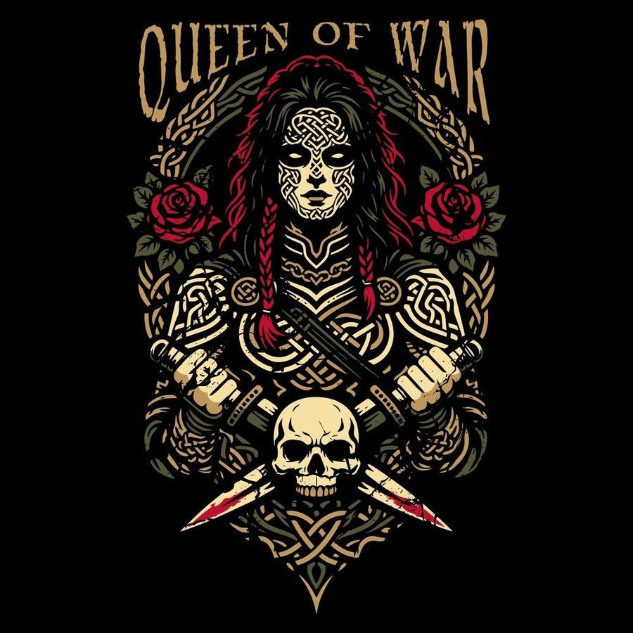 Grunt Style Women's Queen Of War Slim Fit T-Shirt - Black