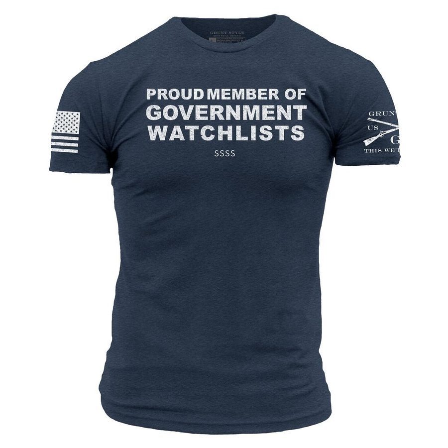 Grunt Style Government Watchlists T-Shirt - Midnight Navy