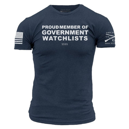 Grunt Style Government Watchlists T-Shirt - Midnight Navy