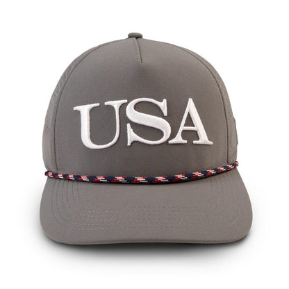 Grunt Style USA Rope Lightweight Performance Hat - Gray