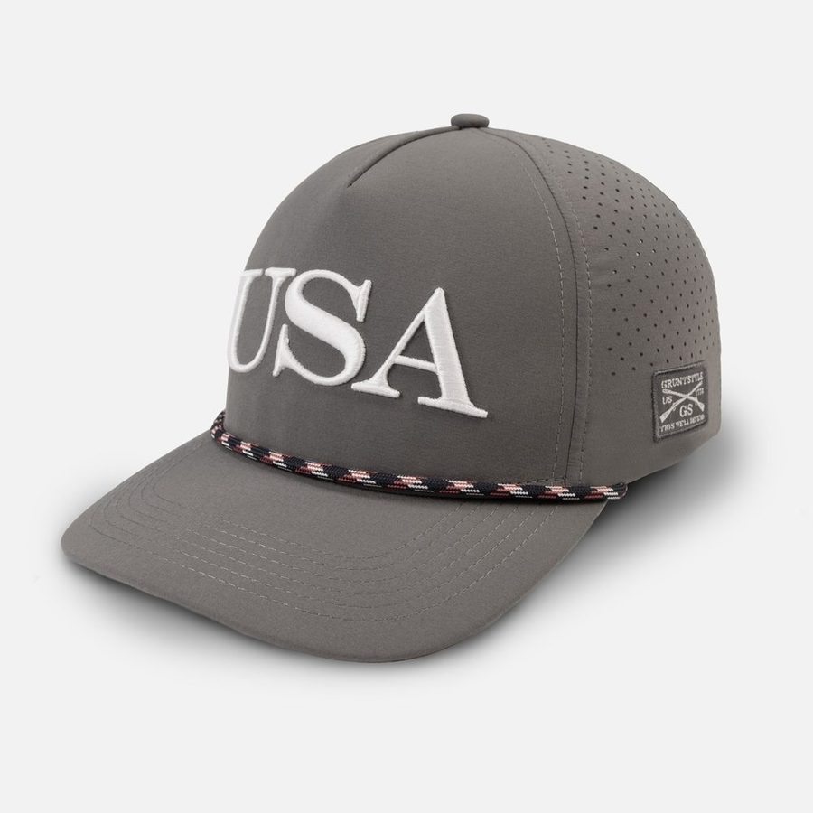 Grunt Style USA Rope Lightweight Performance Hat - Gray
