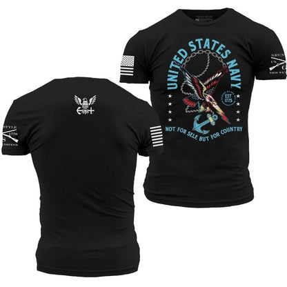Grunt Style USN - For Country T-Shirt - Black