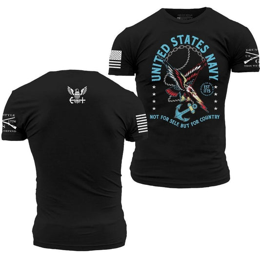 Grunt Style USN - For Country T-Shirt - Black