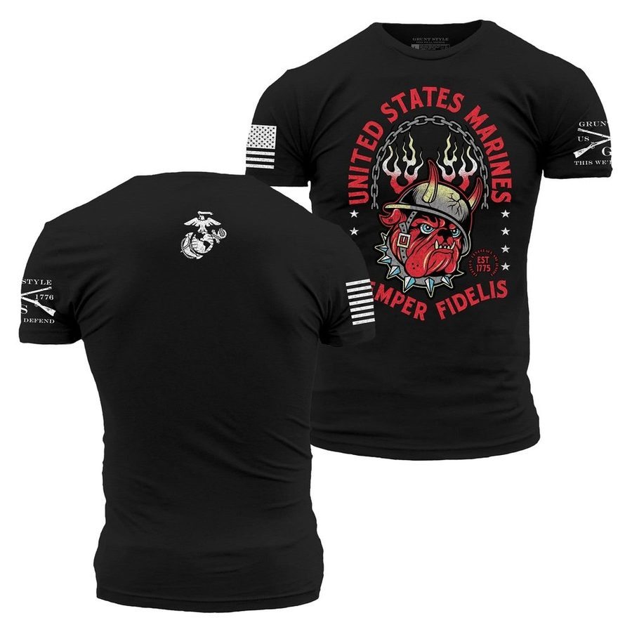 Grunt Style USMC - Semper Fidelis T-Shirt - Black
