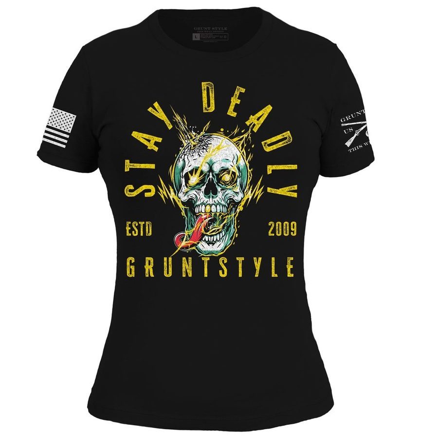 Grunt Style Women's Stay Deadly Slim Fit T-Shirt - Black