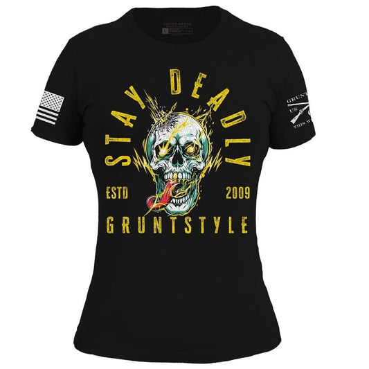 Grunt Style Women's Stay Deadly Slim Fit T-Shirt - Black