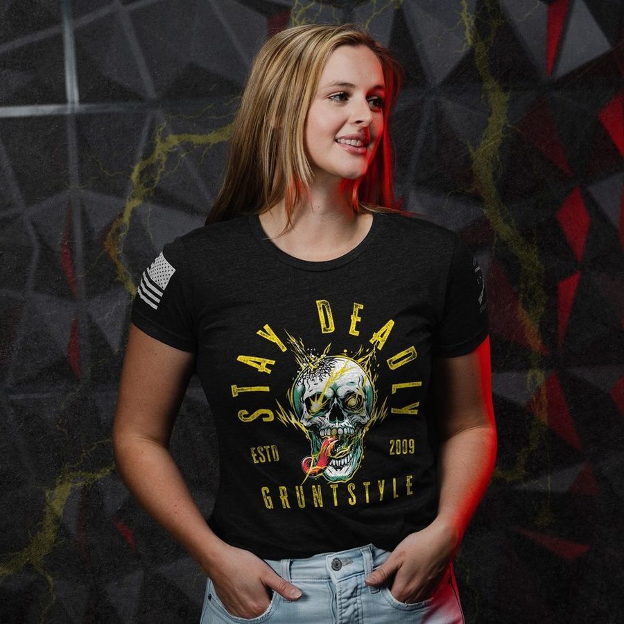 Grunt Style Women's Stay Deadly Slim Fit T-Shirt - Black