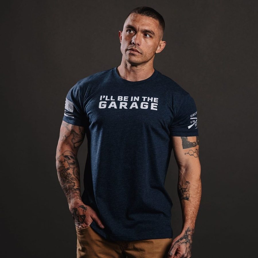 Grunt Style I'll Be In The Garage T-Shirt - Midnight Navy