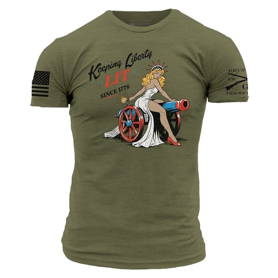 Grunt Style Keeping Liberty Lit T-Shirt - Military Green
