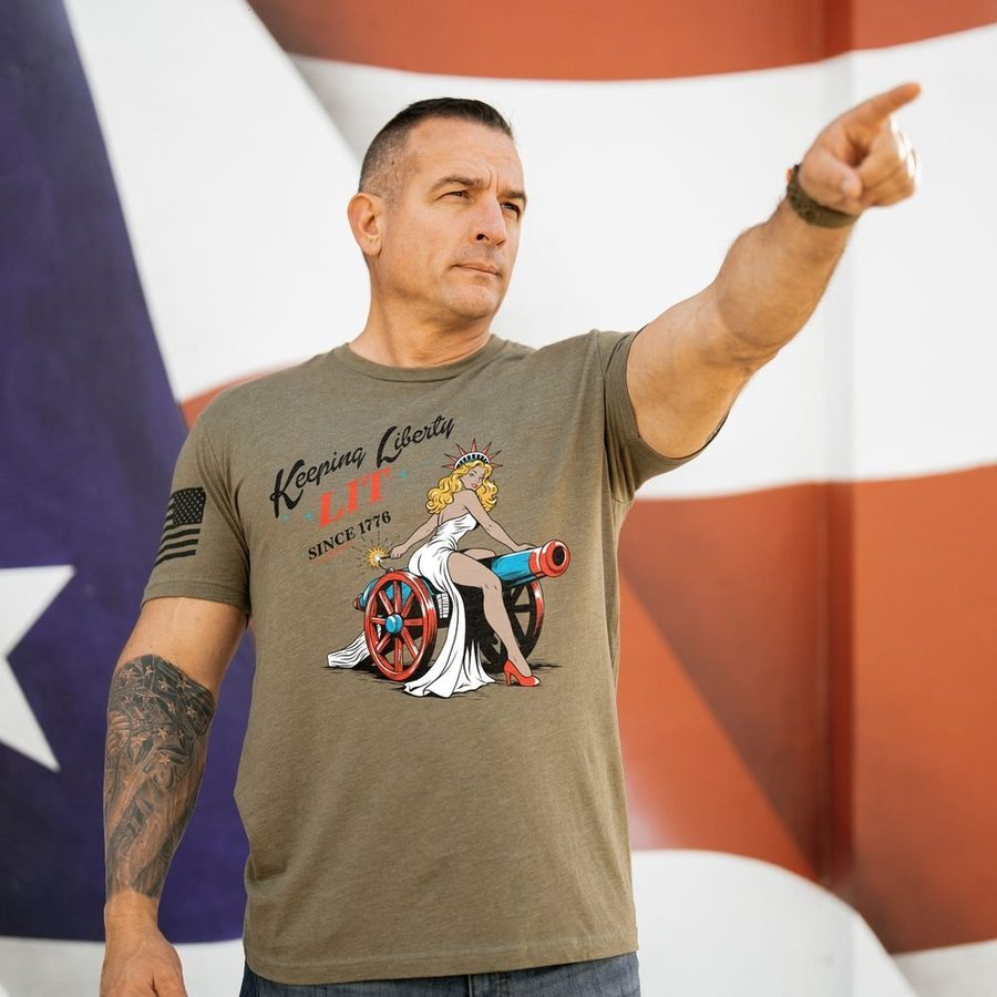 Grunt Style Keeping Liberty Lit T-Shirt - Military Green
