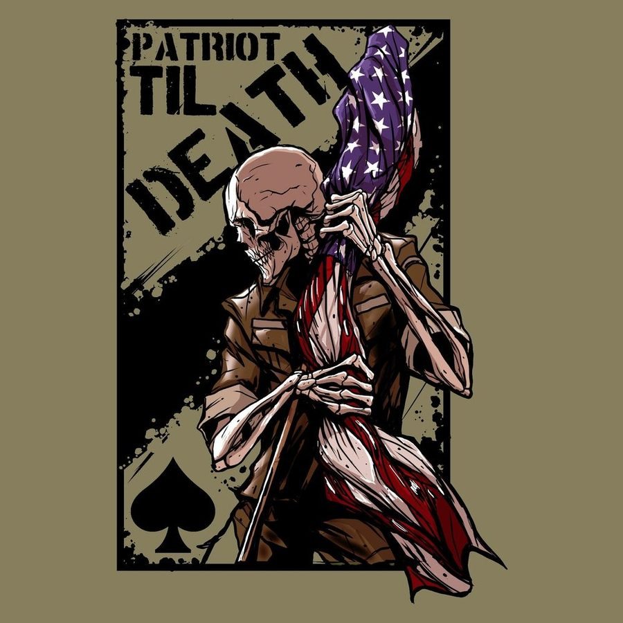 Grunt Style Patriot Til Death T-Shirt - Military Green