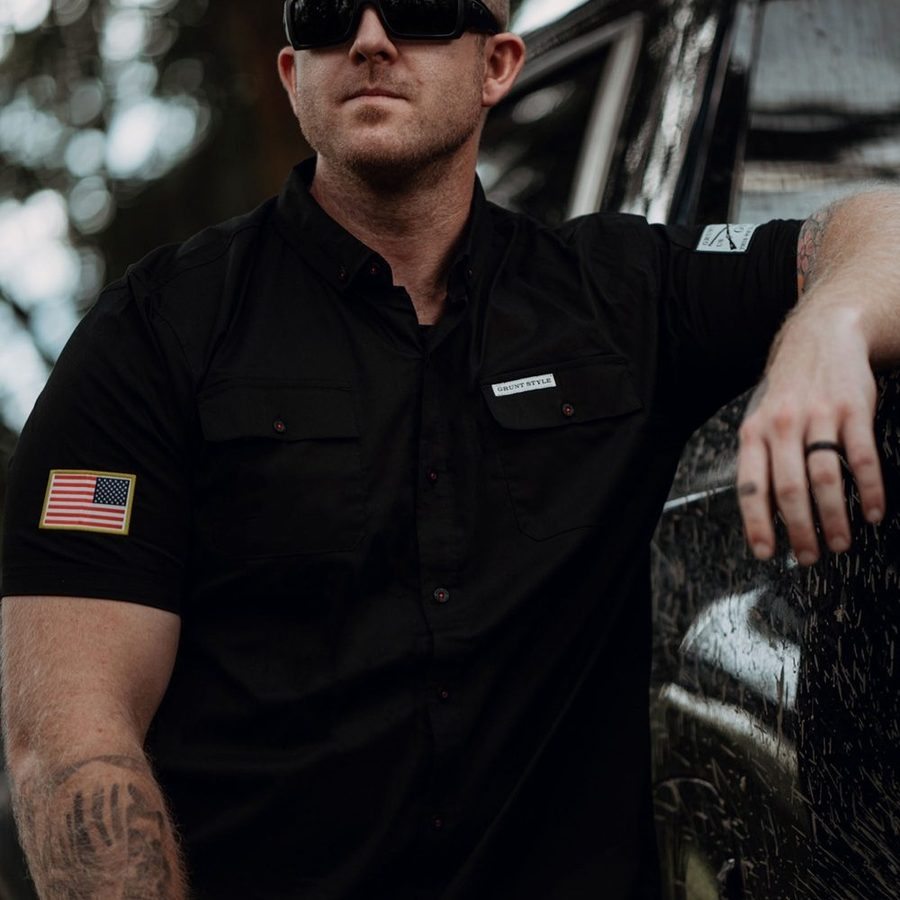 Grunt Style Men's Garage Button Down - Black