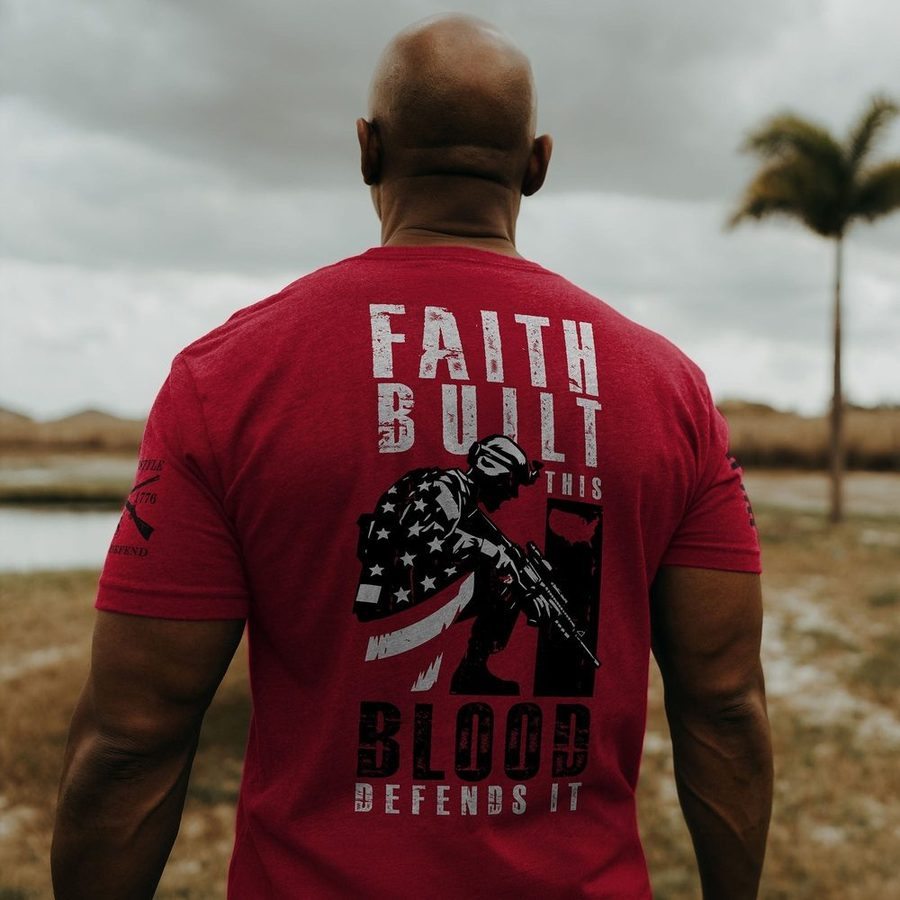 Grunt Style Blessed Be The Defender T-Shirt - Red