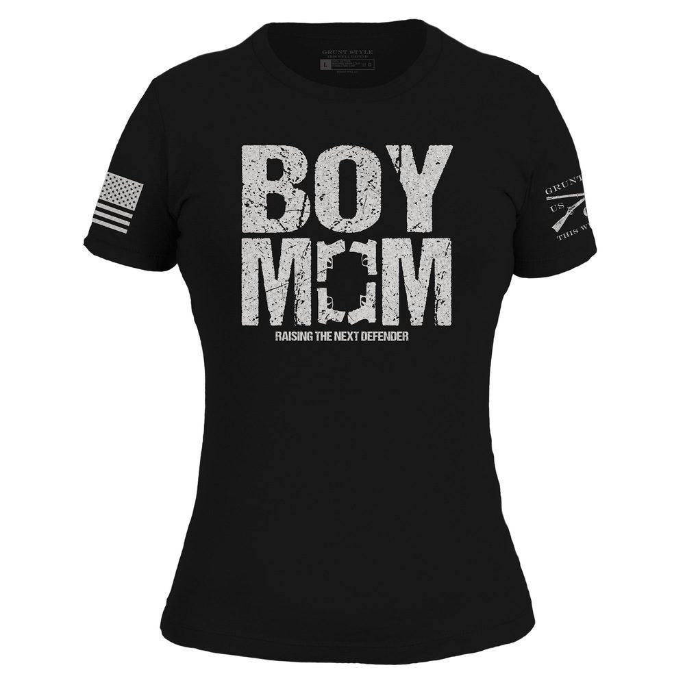 Grunt Style Women's Boy Mom Slim Fit T-Shirt - Black