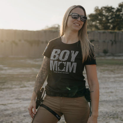 Grunt Style Women's Boy Mom Slim Fit T-Shirt - Black