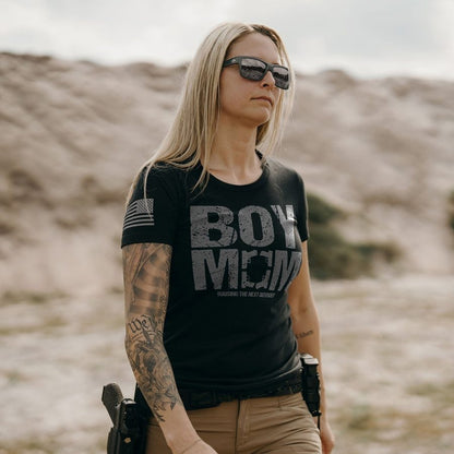 Grunt Style Women's Boy Mom Slim Fit T-Shirt - Black