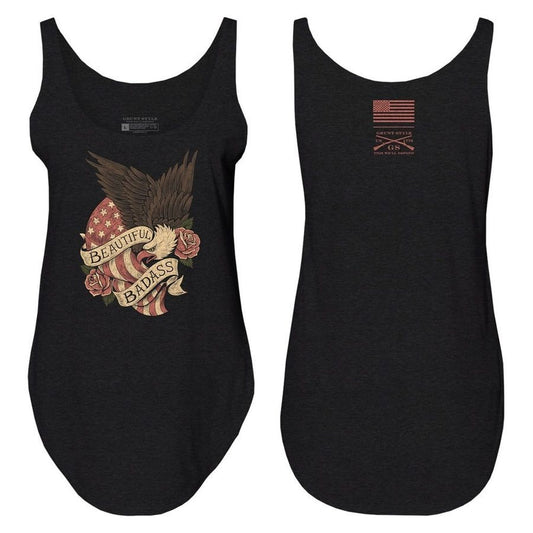 Grunt Style Women's Beautiful Badass Revolution Flowy Tank - Black