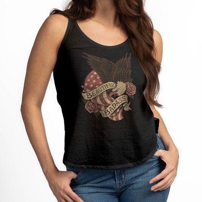 Grunt Style Women's Beautiful Badass Revolution Flowy Tank - Black