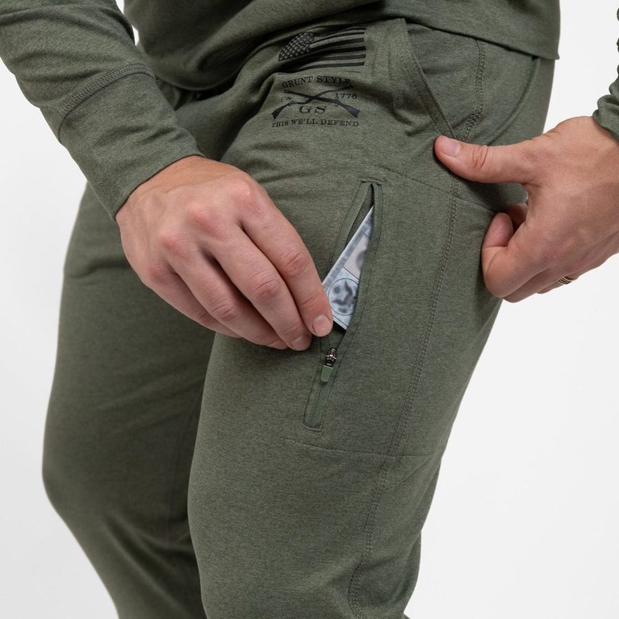 Grunt Style Men's All-Day Jogger - Heather Military Green