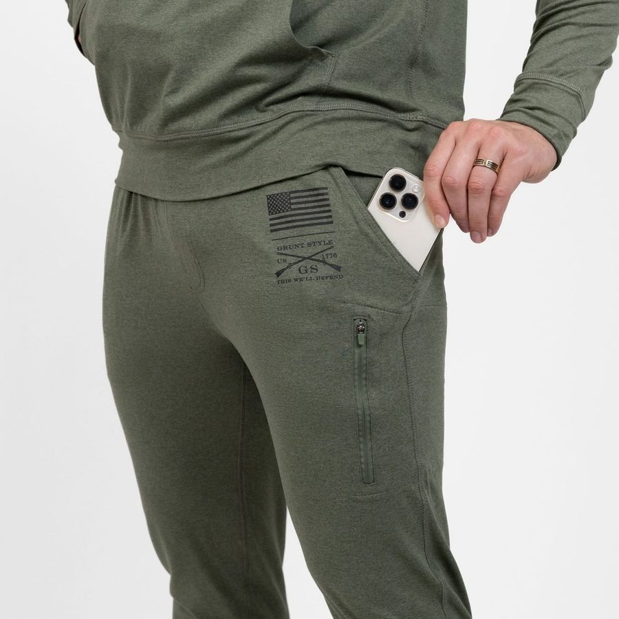 Grunt Style Men's All-Day Jogger - Heather Military Green