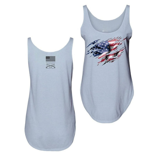 Grunt Style Women's Still Standing Flowy Tank - Stonewash Denim
