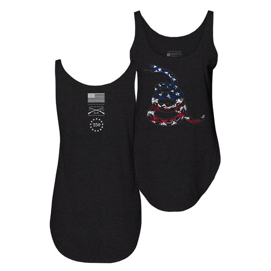 Grunt Style Women's Freedom Gadsden Flowy Tank - Black