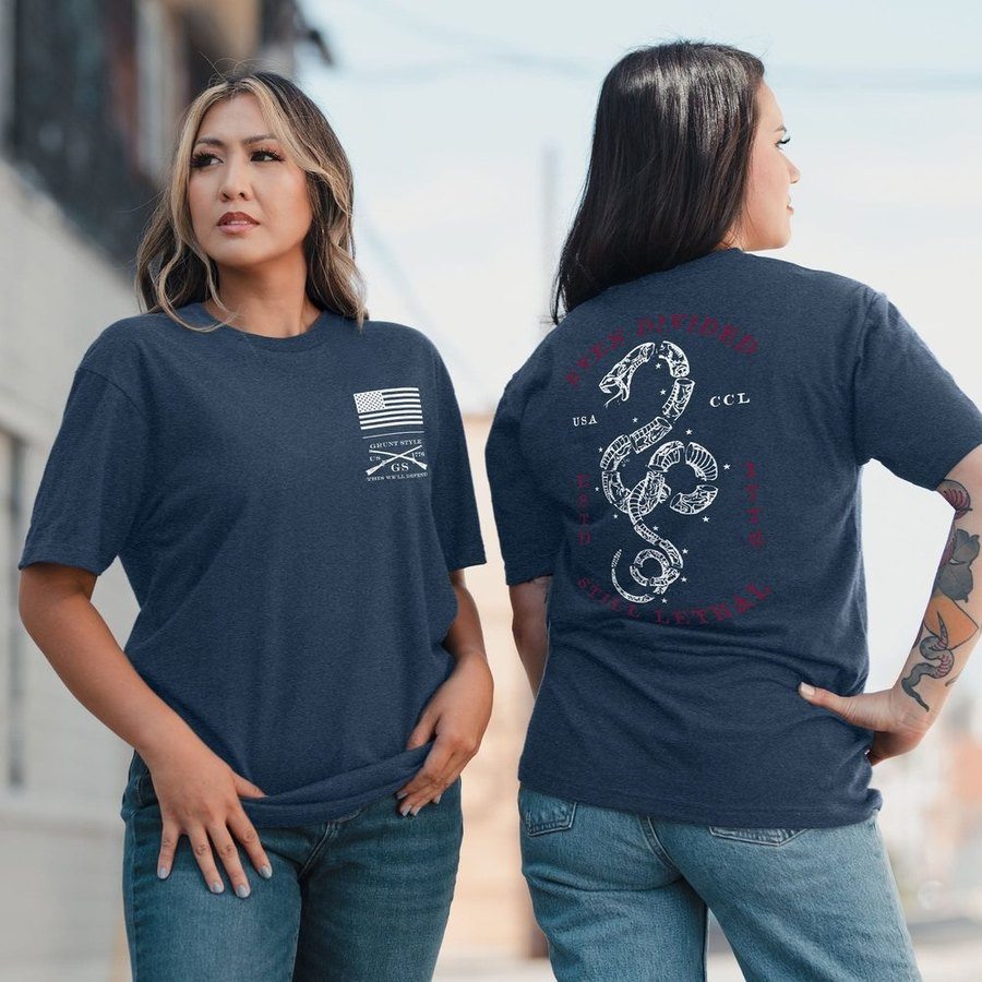 Grunt Style Women's Even Divided Boyfriend Fit T-Shirt - Midnight Navy
