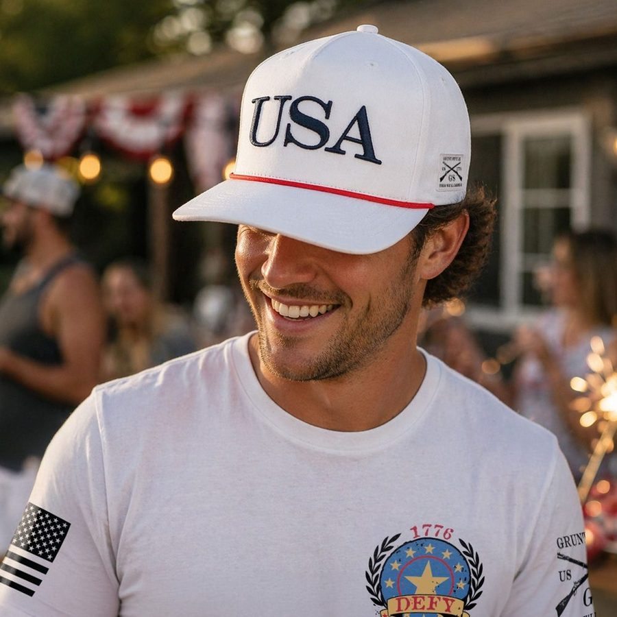Grunt Style USA Rope Hat - White