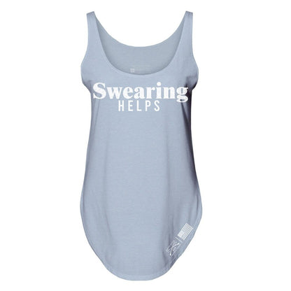 Grunt Style Women's Swearing Helps Flowy Tank - Stonewash Denim
