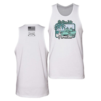Grunt Style Rolling Into Paradise Tank - White