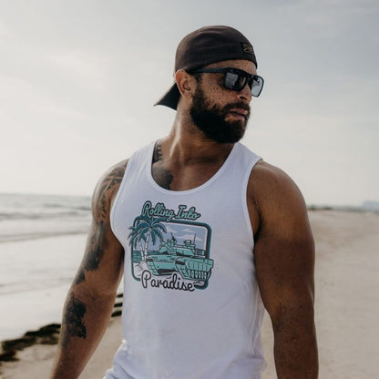 Grunt Style Rolling Into Paradise Tank - White