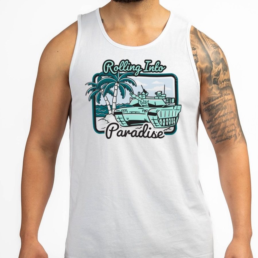 Grunt Style Rolling Into Paradise Tank - White