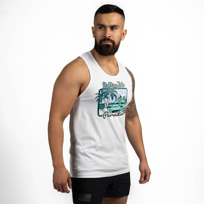 Grunt Style Rolling Into Paradise Tank - White