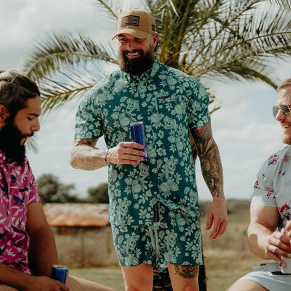Grunt Style Men's Commander Button Down - Tropical Death Harbor