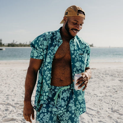 Grunt Style Men's Commander Button Down - Tropical Death Harbor