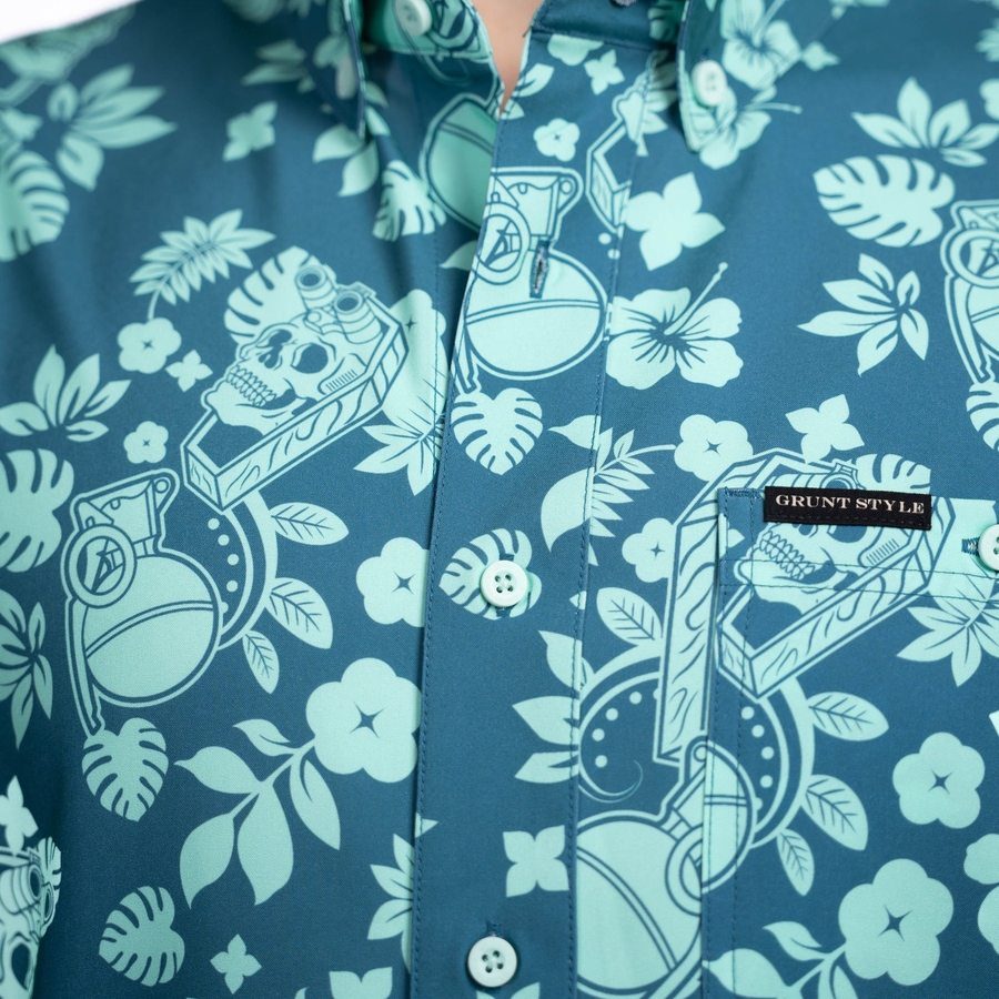 Grunt Style Men's Commander Button Down - Tropical Death Harbor