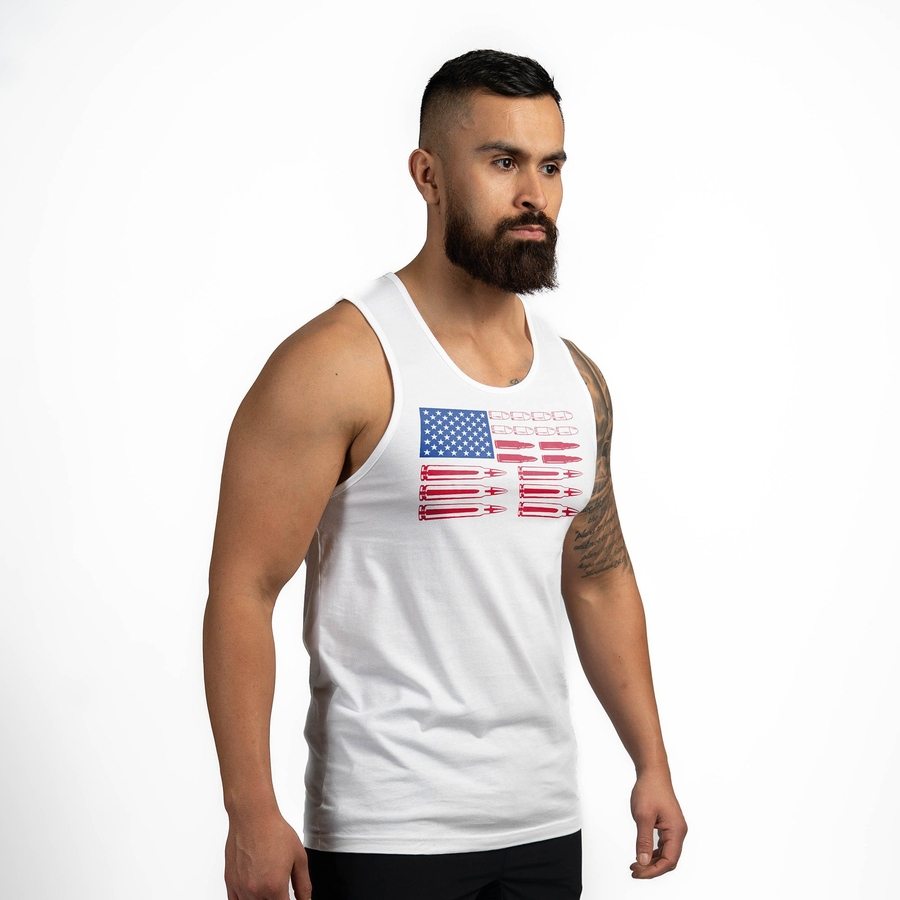 Grunt Style Men's Ammo Flag Tank - White