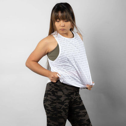 Grunt Style Women's Burn Out Gym Tank - White