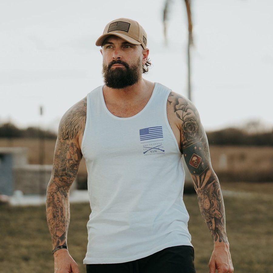 Grunt Style Men's Sun Out, Guns Out Tank - White