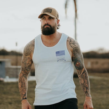 Grunt Style Men's Sun Out, Guns Out Tank - White
