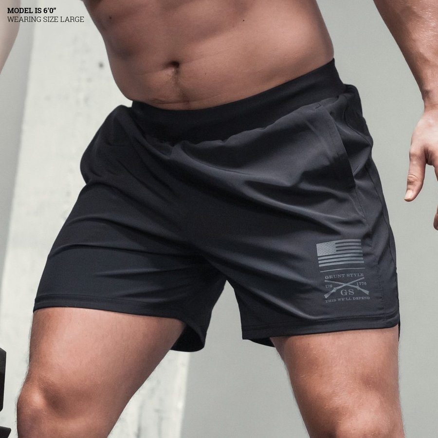 Grunt Style Training Shorts for Men - Black