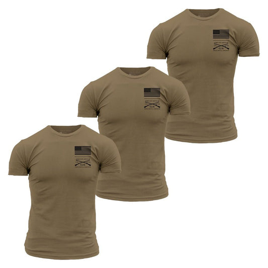 Grunt Style Basic Stacked Logo T-Shirts - 3-Pack - Combat Green